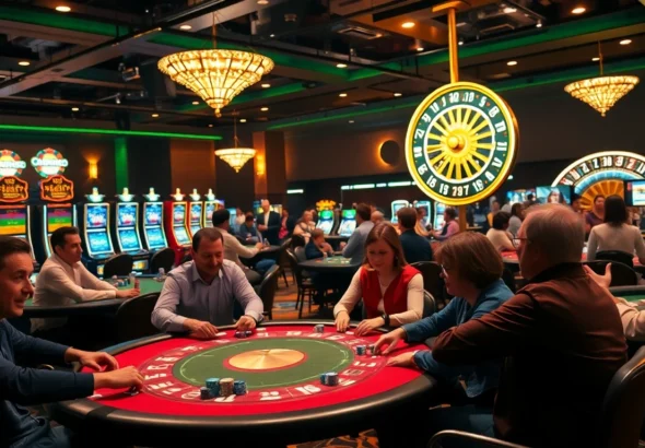 Experience high-stakes thrills with the vibrant atmosphere of https://ea77.lat/ where players engage at poker tables.